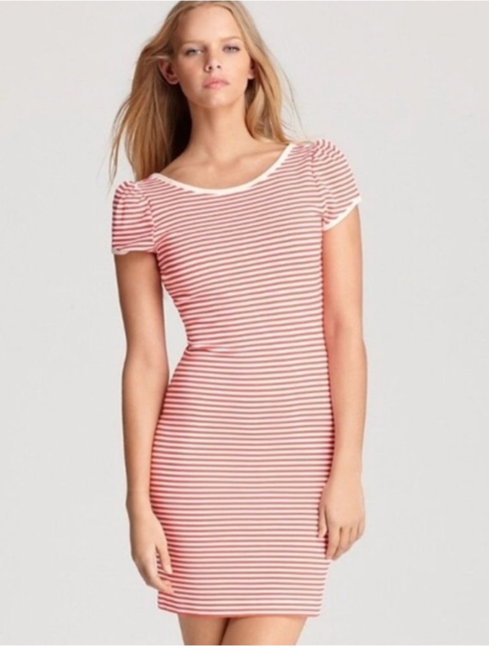 Juicy Couture Pink & White Striped Short Sleeve Mini Dress